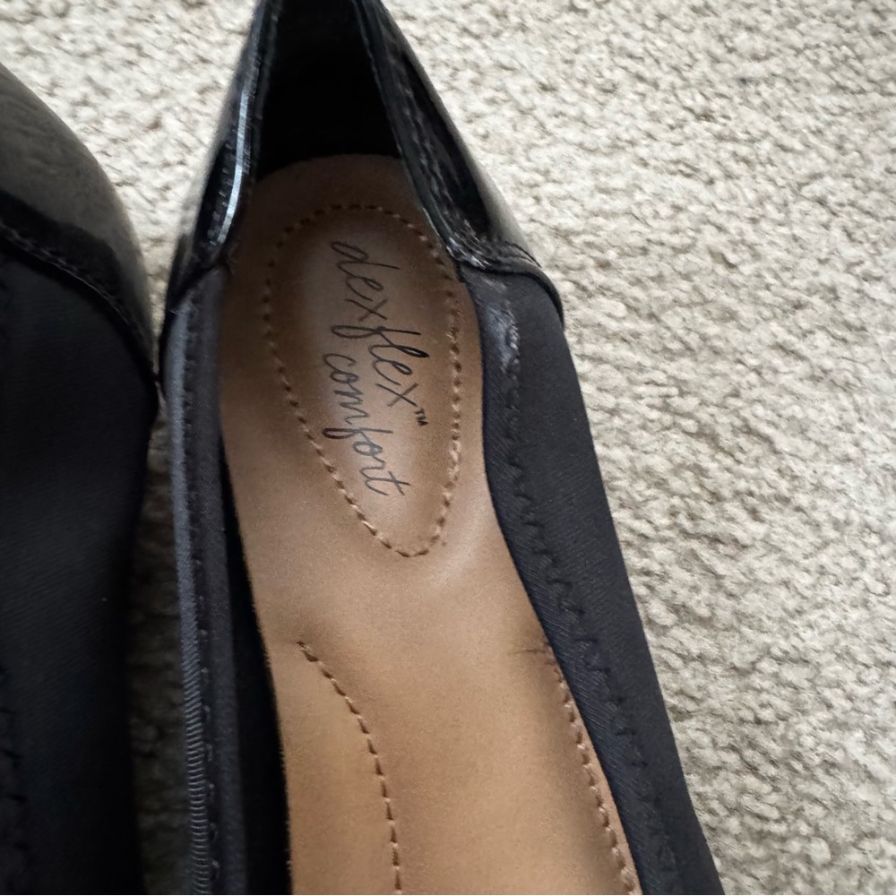 Dexflex Comfort Black Flats with Silver Buckle - Picture 3 of 4